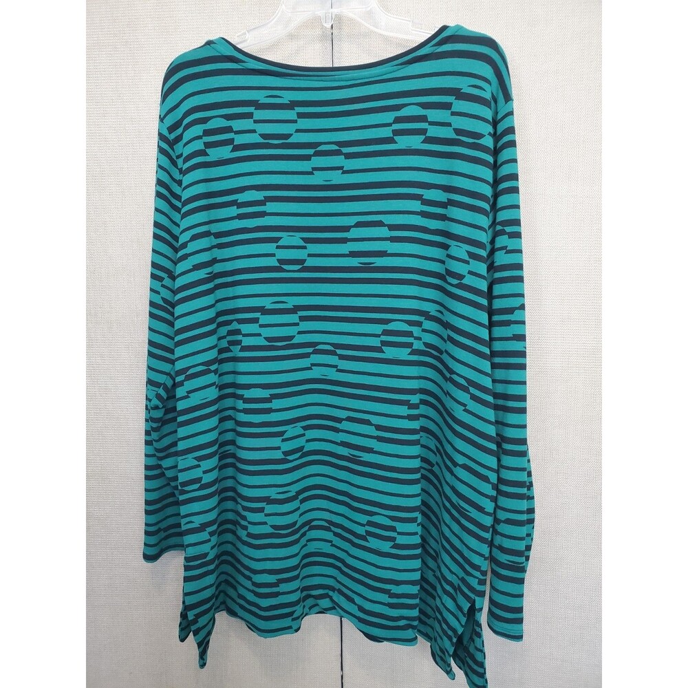 Chico's Zenergy Bubble-Stripe Long Sleeve Cotton Blend Knit Tunic Size 4 (XXL) - Picture 4 of 6